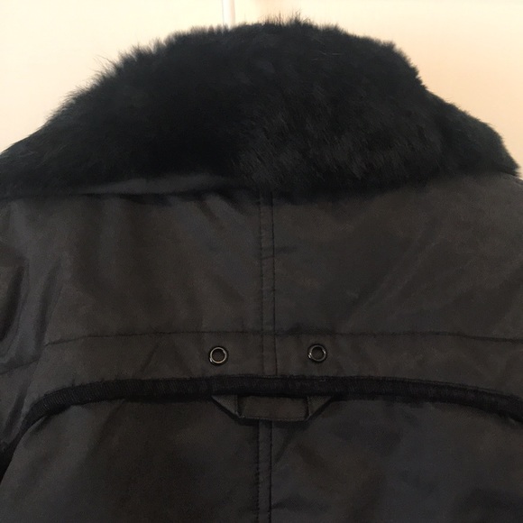 Soia & Kyo Black Rabbit  Fur Jacket - Picture 3 of 6